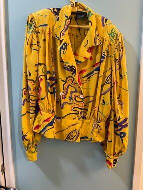 I.B. Diffusion Blouses Yellow Top, Size 8